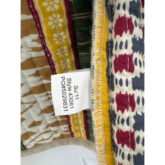 Cropped Boho chic round neck quilted colorful fringed jacket x small - Picture 12 of 12